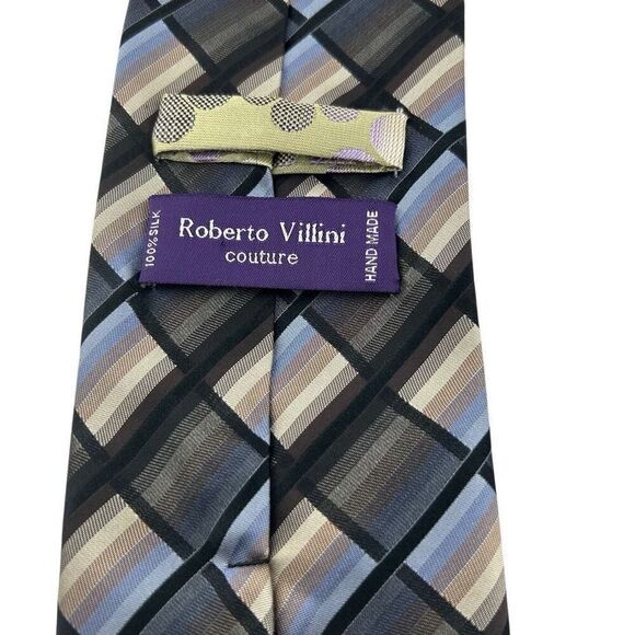 ROBERTO VILLINI Contour Men's 100% Silk Necktie Designer Geometric Striped Lot o - Picture 11 of 15